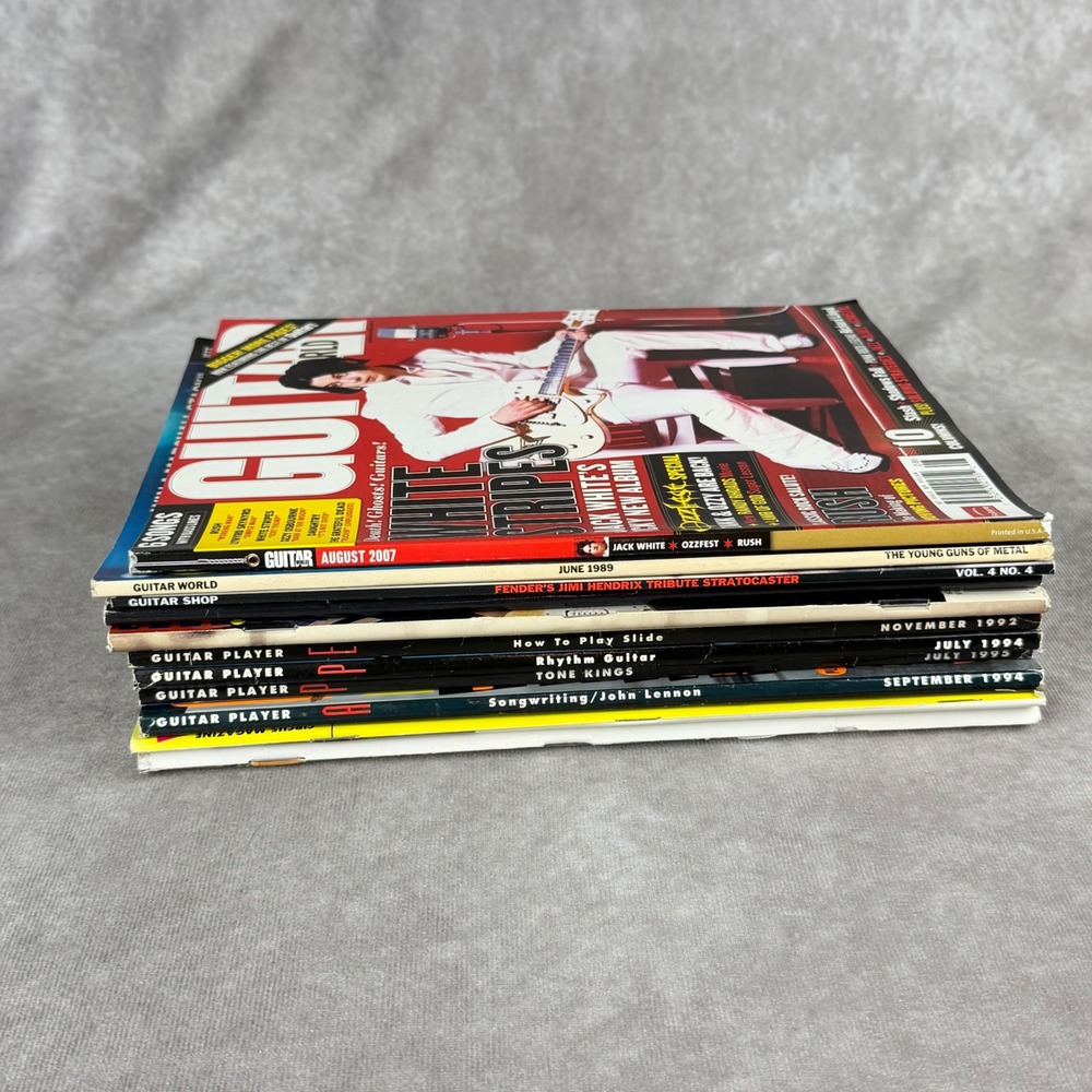 Lot of 11 Vintage Guitar Magazines Guitar World Player Circus Jack White AC/DC